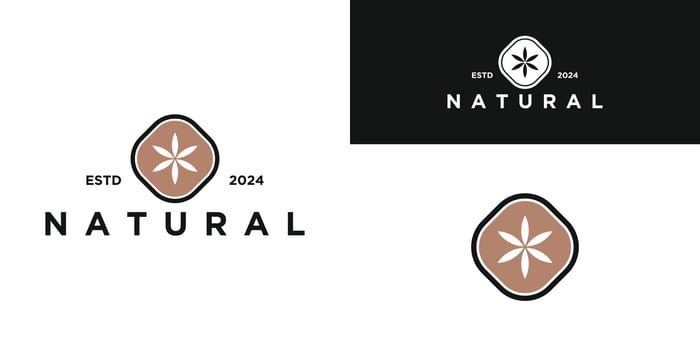 Natural floral logo design with creative concept. Premium vector