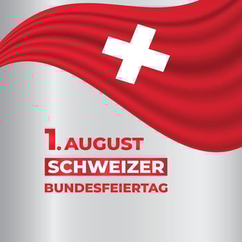 Celebrate Swiss National Day Schweizer Bundesfeiertag on August 1st with illustration. Ideal for social media posts, banners, greeting cards, and templates vector