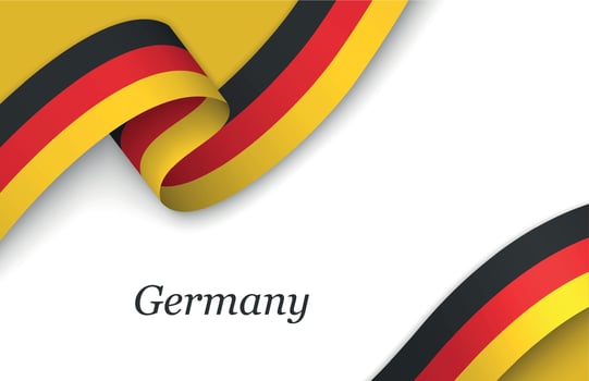 Ribbon with fllag of Germany on white background vector