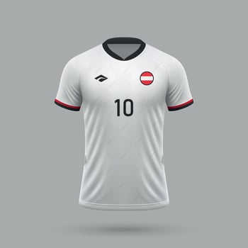 3d realistic soccer away jersey Austria national team 2024 vector