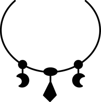 Necklace solid glyph illustration vector