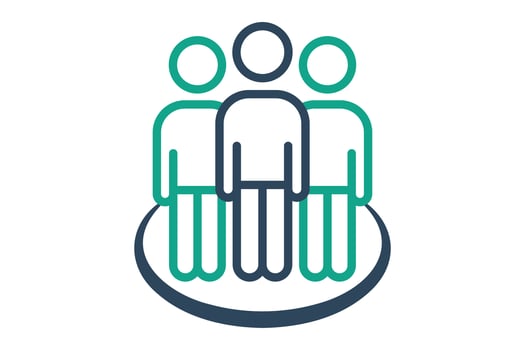 Human resource icon. people in circle. icon related to manage. line icon style. business elements illustration vector