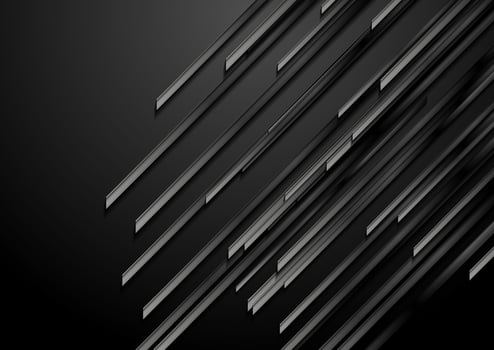 Black glossy stripes abstract tech geometric background vector