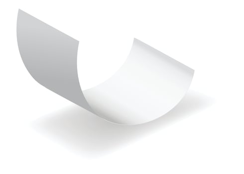 Payment check and receipts with shadow. Curved financial paper, purchase invoice. Buying, bill or calculate pay. Receipt the seller forms vector