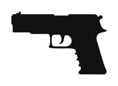 Pistol Weapon Black Icon On White Background Illustration vector