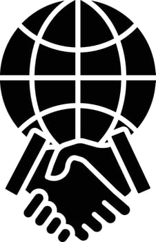 Handshake solid glyph illustration vector