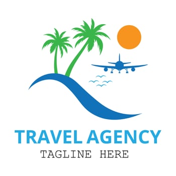 Wave Travel Logo Text collection template design for travel Agency vector