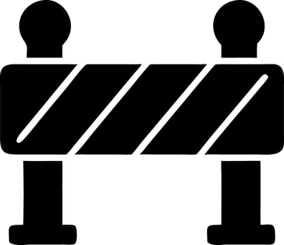 road barrier black fill icon vector