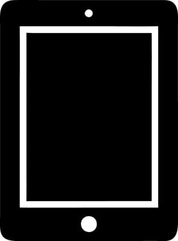 tablet black fill icon vector