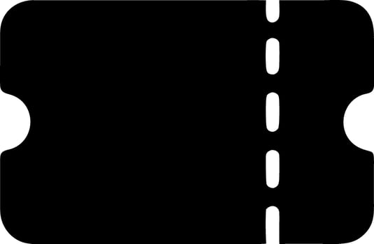 ticket black fill icon vector
