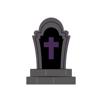 Stone tombstone. Grave. Halloween decorative element in flat style on white background. vector