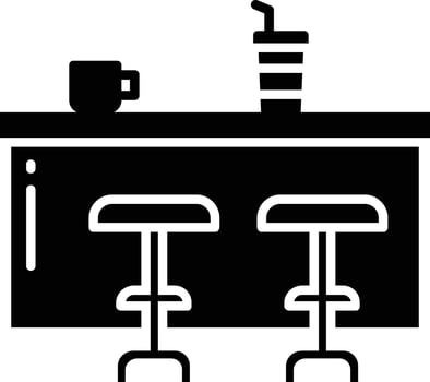Coffee counter solid glyph illustration vector