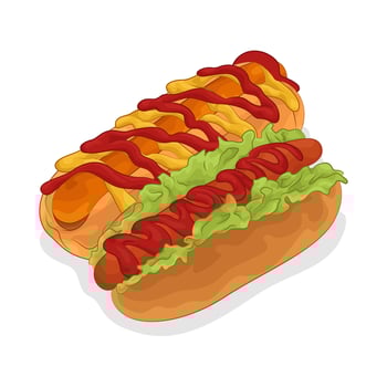 Illustration of hotdog vector
