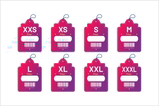 Set clothing size labels size label tag Clothing neck label tag concept no border design vector
