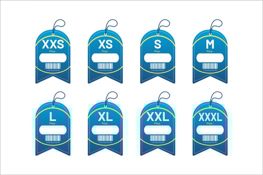 Set clothing size labels size label tag Clothing neck label tag concept no border design vector
