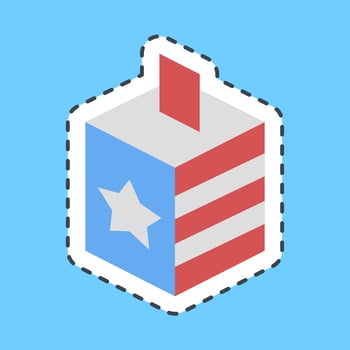 Cutting line sticker ballot box. USA general election elements. Good for prints, posters, infographics, etc. vector