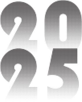 2025 numbers with halftone dot texture png