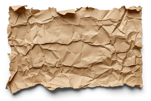 crumpled paper on a transparent background png