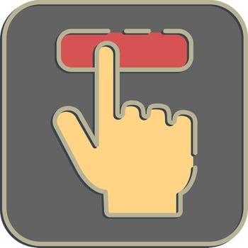 Icon hand pressing a button. USA general election elements. Icons in embossed style. Good for prints, posters, infographics, etc. vector