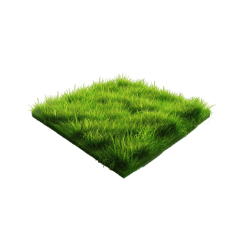 Isometric empty grass field with sky and clouds png