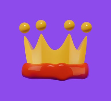 3D Golden Crown Icon vector