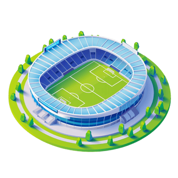 Isometric stadium isolated on transparent background png