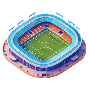 Isometric stadium isolated on transparent background png