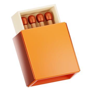 camping icon concept on 3d rendering. 3d render match box png