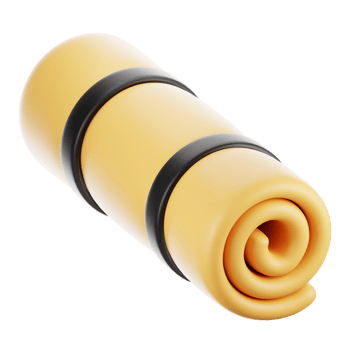 camping icon concept on 3d rendering. 3d render sleeping mat png