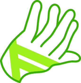 Hand Injury Green Tone Icon vector