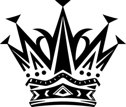 Crown - Black and White Isolated Icon - illustration vector