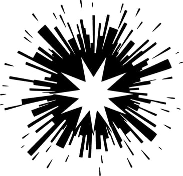 Explosion - Black and White Isolated Icon - illustration vector
