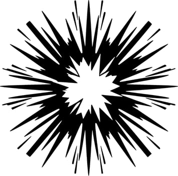 Explosion - Black and White Isolated Icon - illustration vector