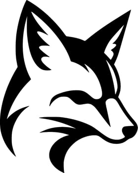 Fox, Black and White illustration vector