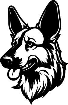 German Shepherd - Minimalist and Flat Logo - illustration vector