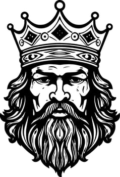 King - Black and White Isolated Icon - illustration vector