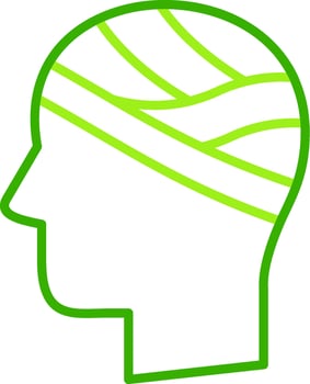 Head Green Tone Icon vector