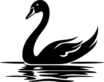Swan, Minimalist and Simple Silhouette - illustration vector