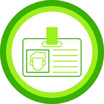 Student Card Green Tone Circle Icon vector