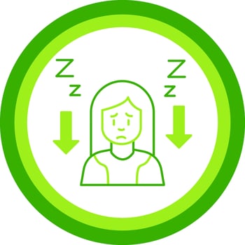 Tiredness Green Tone Circle Icon vector
