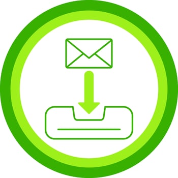 Inbox Green Tone Circle Icon vector