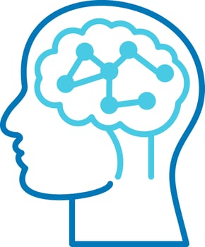 Neural Circuit Blue Tone Icon vector