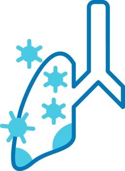 Tuberculosis Germs Blue Tone Icon vector