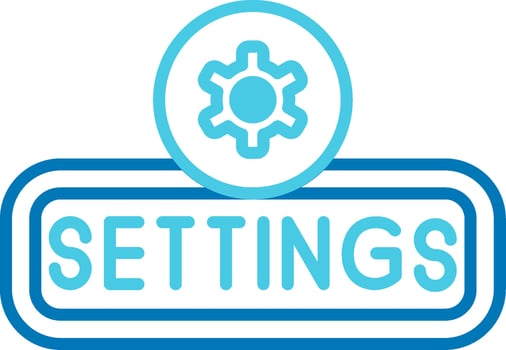 Setting Blue Tone Icon vector