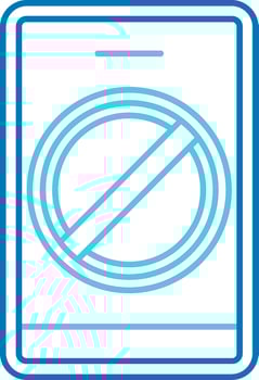 Block Contact Blue Tone Icon vector