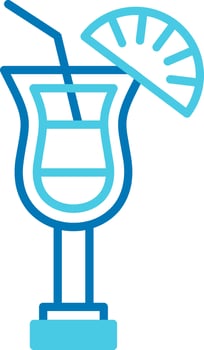 Cocktail Blue Tone Icon vector
