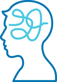 Confusion Blue Tone Icon vector