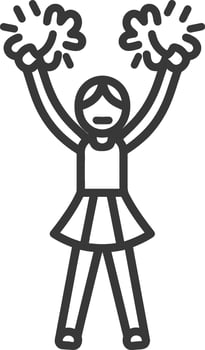 Cheerleader line icon illustration vector