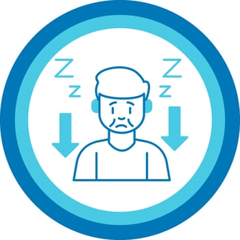Tiredness Blue Tone Circle Icon vector