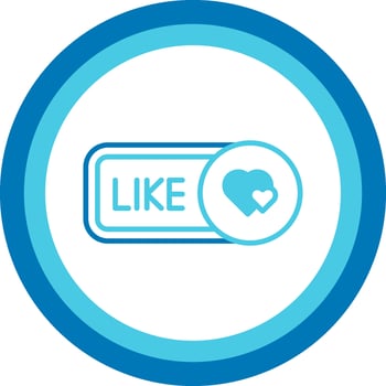 Like Blue Tone Circle Icon vector